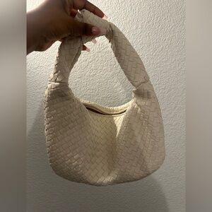 Woven Hobo Handbag with knotted handle